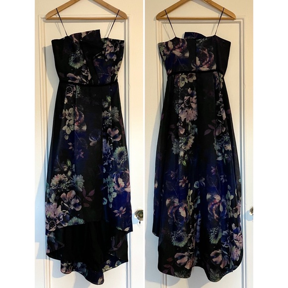 PARKER BLACK Printed Strapless High-Low Fit-And-Flare Dress - EUC - Picture 5 of 12